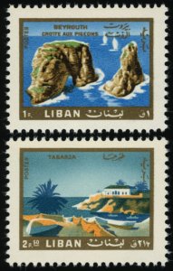 LEBANON Sc 444-45 VF/MNH - 1966 Seashore - Sailboats