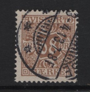 Denmark  #P7   used  1907   newspaper  stamp  68o