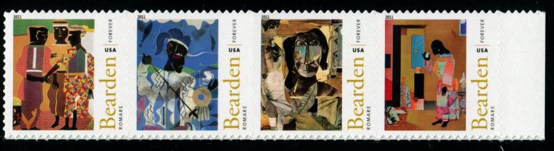 4569a US Romare Bearden SA, MNH strip/4