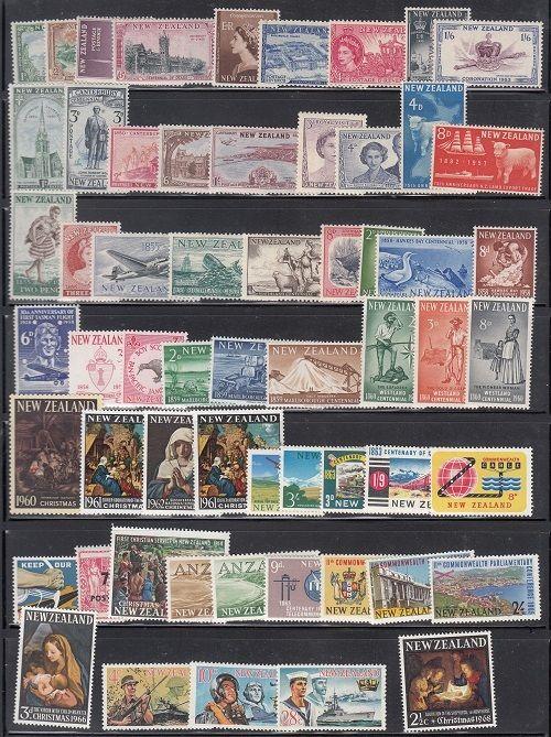 New Zealand Scott 269 // 414 Mint NH sets (Catalog Value $50.00)