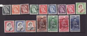 New Zealand-Sc#288-301-used definitive set-QEII-1953-7-