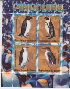 Benin 2007 M/S Penguin Penguins Animals Fauna Birds Nature Bird Stamps MNH perf