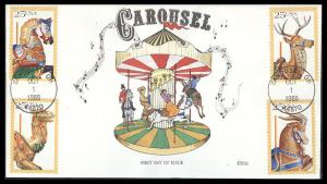 #2390-93 Carousel Animals Collins FDC