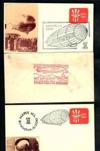 PH42a (3)  Covers Graf Zeppelins D LZ 129 Hindenburg Disaster 40th Anniv. S/S