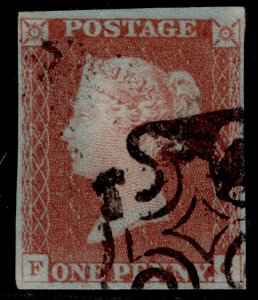 GB QV SG8, 1d red-brown BLACK MX PLATE 26, USED. Cat £65.