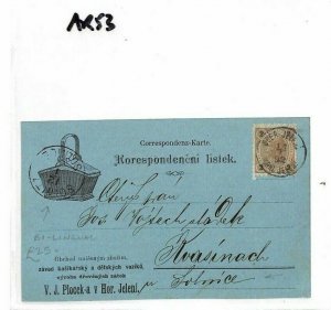 Bohemia AUSTRIA *Solnice/Solnitz* 1892 CDS Advert Card BASKET {samwells}AR53