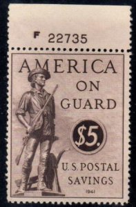 US PS15 Postal Savings F-VF Mint NH Top Plate # Single