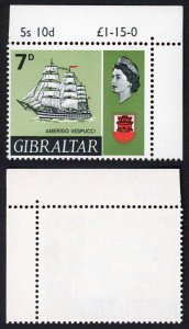 Gibraltar SG207w 7d Wmk Inverted U/M Cat 19 pounds