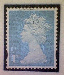 Great Britain, Scott #MH414, used(o), 2012 Machin: Queen Elizabeth II, 1st, blue