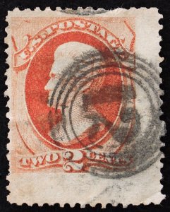 U.S. Used Stamp Scott #178 2c Jackson. Jumbo Appearing (minor faults). Nice!