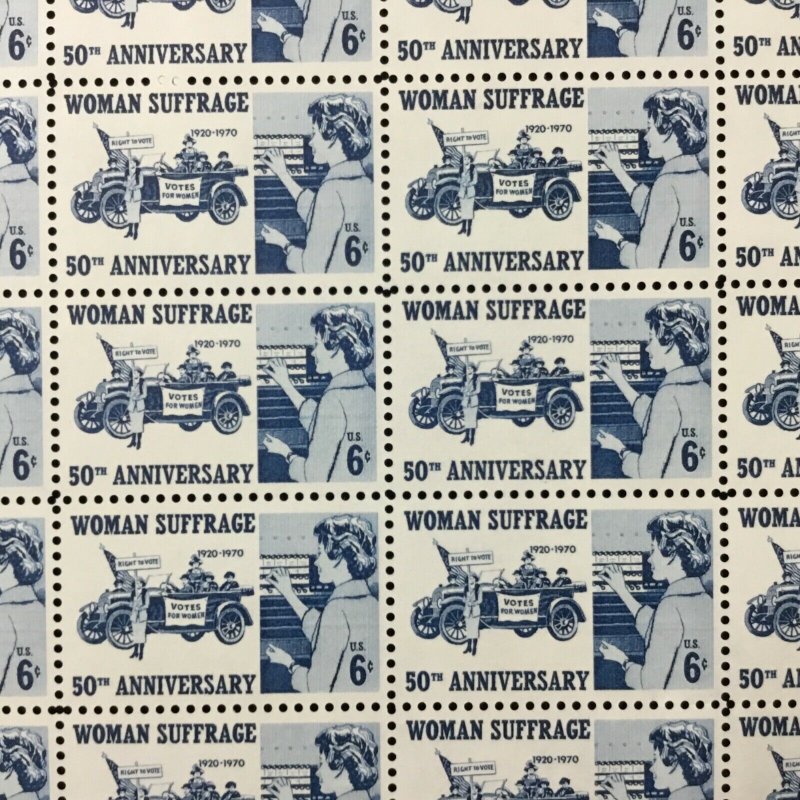 1406   Woman Suffrage 50th Anniversary  MNH 6 c Sheet of 50    FV $3.00   1970