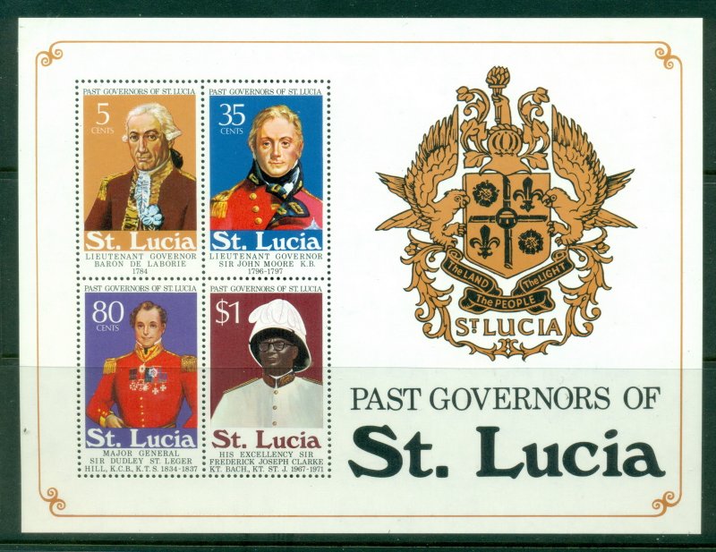 St Lucia 1974 Past Governors of St Lucia MS MUH