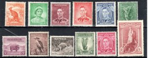 Australia 1937-49 values to 5s SG 164-76 MLH/MH