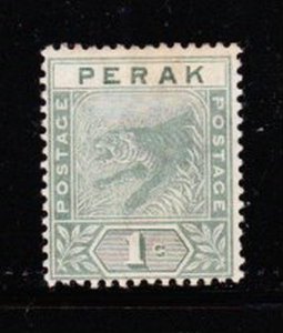 Album Treasures Malaya-Perak Scott # 42  1c Tiger  Mint Hinged