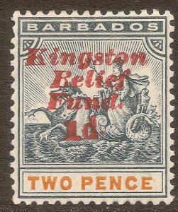 British Colonies - Barbados Semi - Postal Mint Stamp Scott # B1, SG #153.