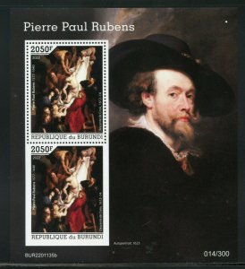 BURUNDI 2022  PETER PAUL RUBENS DESCENT FROM THE CROSS SOUVENIR SHEET MINT NH