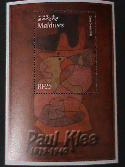 MALDIVES ISLANDS-FAMOUS PAINTING-DAME DEMONS-BY PAUL KLEE-MINT S/S VERY FINE