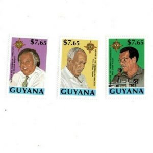 Guyana 1993 - Caribbean Community Leaders - Set Of 3 Stamps Scott #2725-7 - MNH