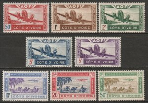 Ivory Coast 1942 Sc C6-13 air post set MLH*