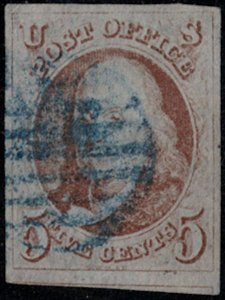 MALACK 1 XF-SUPERB, four large margins, blue cancel, SUPER! gu0000