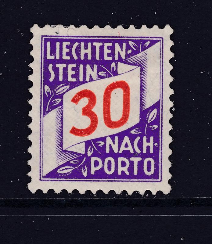 Liechtenstein  a 30r Post Due MH from 1928