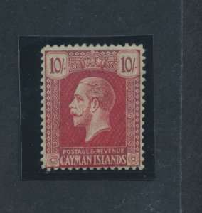 1921 CAYMAN ISLANDS, Stanley Gibbons #67 - 10 Carmine and Grey Shillings - Georg