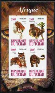 TCHAD CHAD SHEET IMPERF WILDLIFE WILDCATS