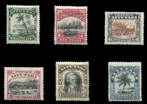 Cook Islands #28-33 Cat$34, 1920 1/2p-1sh, set of six, hinged