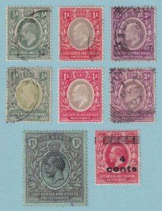 EAST AFRICA AND UGANDA  - GROUP OF 8 MINT AND USED STAMPS - MIXED CONDITON -R535