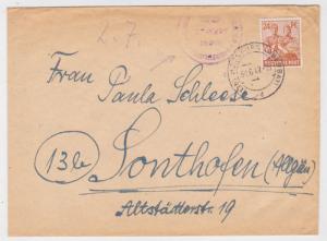 1946 Moosburg Germany Displaced Person Camp DP cover to Sonthofen 