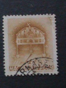 ​HUNGARY-1939 OVER 83 YEARS-VERY OLD-CROWN OF ST. STEPHEN USE STAMPS VERY FINE