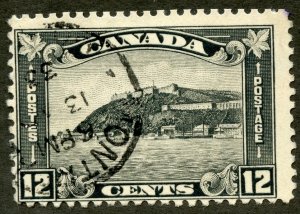 Canada Scott 174 ULH - 1930 12c The Citadel at Quebec - SCV $4.50