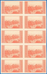 US SCOTT #757-NGAI, Block/10, Top Right Stamp is a DOUBLE IMPRESSION (SK)