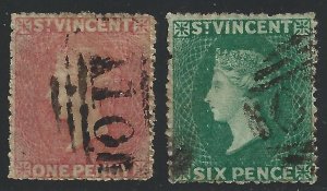 1861 ST. VINCENT - SG n. 1/2 2 USED values