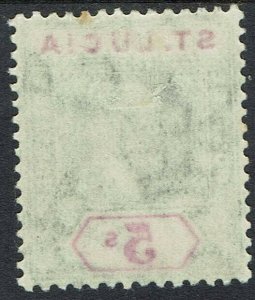 ST LUCIA 1904 KEVII 5/- 