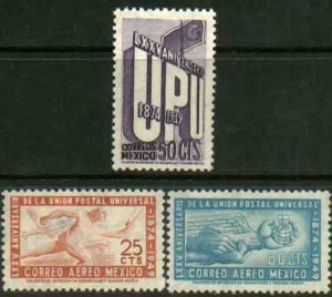 MEXICO 872,C203-C204, 75th Anniv of UPU. Cplt. set.MINT, NH. VF.