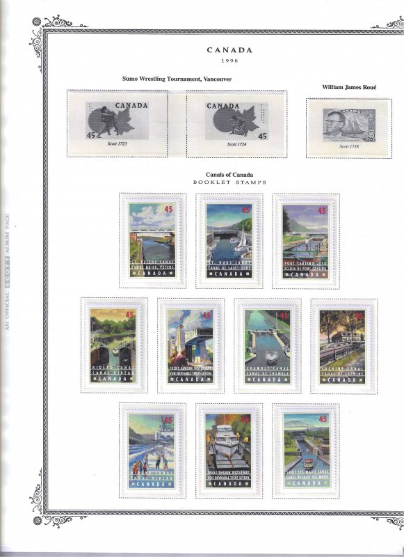 CANADA COLLECTION 1953-1999 SCOTT PAGES-CLEAR MOUNTS- MINT NH SCOTT BINDER/COVER