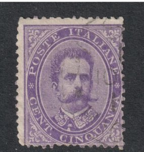 Italy # 50 , King Humbert I , Fine Used Stamp - I Combine S/H