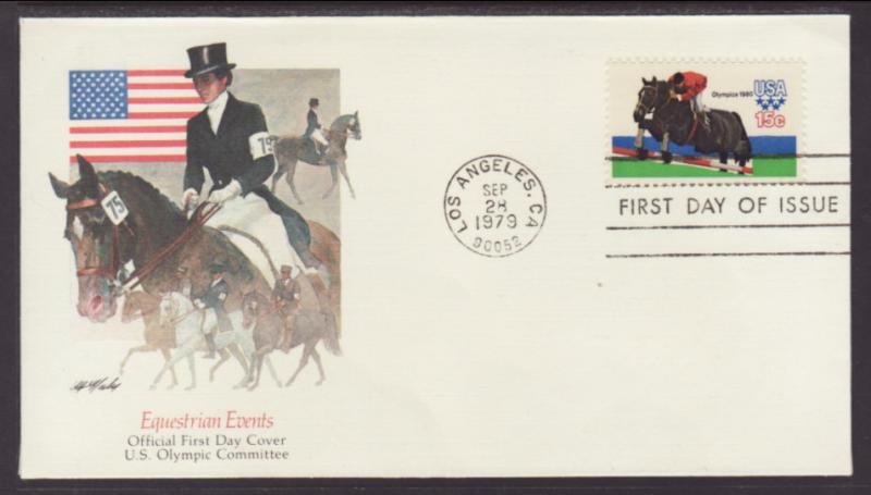 US Olympic Equestrian 1979 Fleetwood U/A FDC BIN