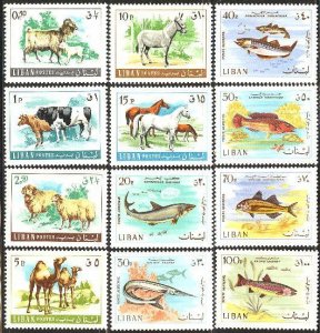 Lebanon 1968, Animals 12v, MNH