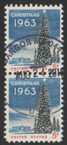 SC# 1240 - (5c) - Nat'l Christmas Tree & White House used pair