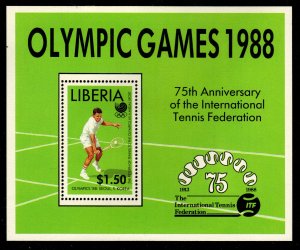 Liberia - Mint Souvenir Sheet Scott #1096 (Olympics: Tennis)