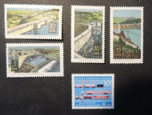 Germany DDR 1968 dams civil engineering leipzig autumn fair railways mnh