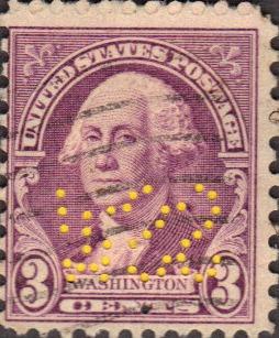 US Used 3 cent Scott# 720 Washington Perfinned Fine