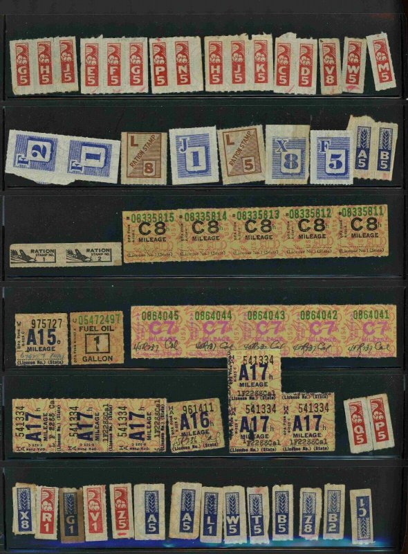 1940s COLLECTION  WW2 Ration Stamps