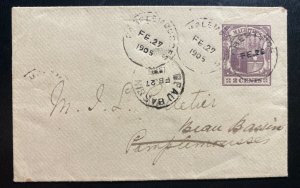 1905 Creekside Mauritius Postal Stationery Cover To Pamplemousses 