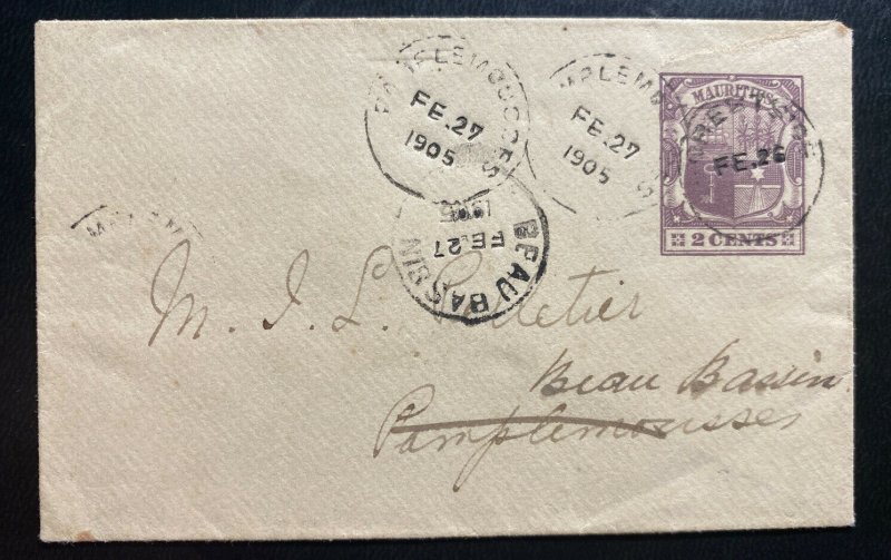 1905 Creekside Mauritius Postal Stationery Cover To Pamplemousses 