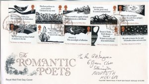 2020 The Romantic Poets First Day Cover Grassmere Cancel 