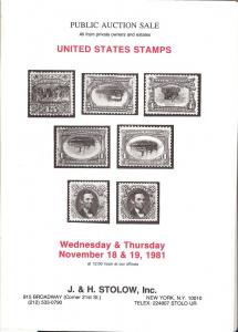 Stolow:    United States Stamps, Stolow - Nov. 18-19, 1981