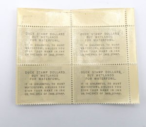 Scott #RW33 Federal Duck Plate Block of 4 OG NH